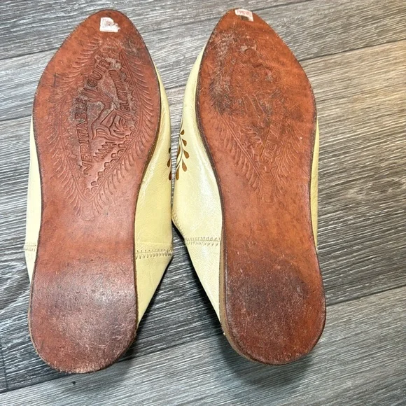 Elaymani guir vintage genuine leather slides woman’s size 10 (d72) - Picture 5 of 6